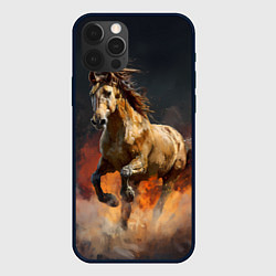 Чехол для iPhone 12 Pro Лошадь нарисованная красками, цвет: 3D-черный