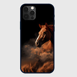 Чехол для iPhone 12 Pro Лошадь из землянной бури, цвет: 3D-черный