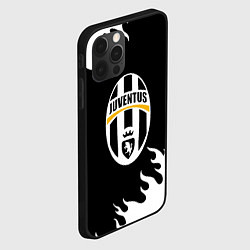 Чехол для iPhone 12 Pro Juventus белый огонь текстура, цвет: 3D-черный — фото 2