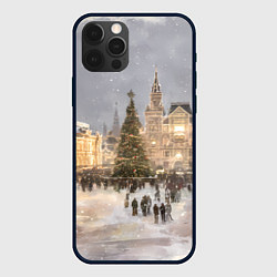 Чехол для iPhone 12 Pro Новогодние гуляния в Москве, цвет: 3D-черный