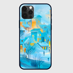 Чехол для iPhone 12 Pro Новогодние Московские домики, цвет: 3D-черный