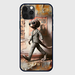 Чехол для iPhone 12 Pro Пришелец в костюме в полосочку, цвет: 3D-черный