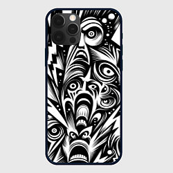 Чехол для iPhone 12 Pro Lightnings and faces - ai art fantasy, цвет: 3D-черный