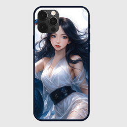Чехол для iPhone 12 Pro Синий змей и девушка, цвет: 3D-черный