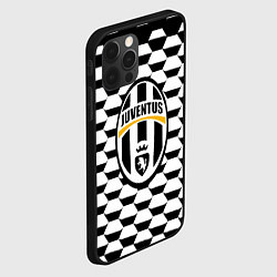 Чехол для iPhone 12 Pro Juventus геометрия черно белая, цвет: 3D-черный — фото 2