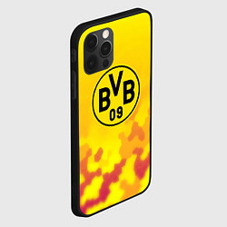 Чехол для iPhone 12 Pro Borussia камуфляж желтый текстура, цвет: 3D-черный — фото 2