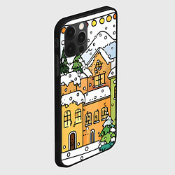 Чехол для iPhone 12 Pro Новогодний снегопад, цвет: 3D-черный — фото 2