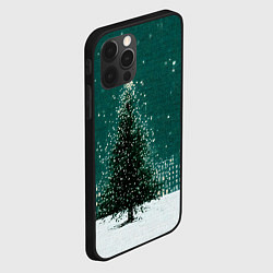Чехол для iPhone 12 Pro Новый год в зеленом стиле, цвет: 3D-черный — фото 2
