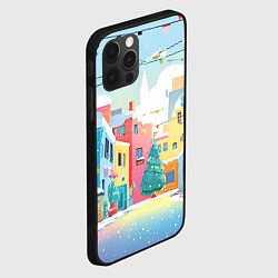 Чехол для iPhone 12 Pro Разноцветный новогодний дворик, цвет: 3D-черный — фото 2