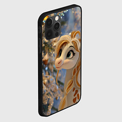 Чехол для iPhone 12 Pro Новогодняя лошадка в крапинку, цвет: 3D-черный — фото 2