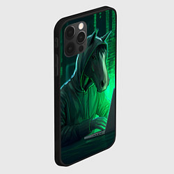Чехол для iPhone 12 Pro Конь хакер, цвет: 3D-черный — фото 2