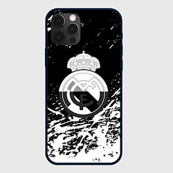 Чехол для iPhone 12 Pro Реал Мадрид краски текстура, цвет: 3D-черный