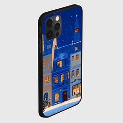 Чехол для iPhone 12 Pro Синяя новогодняя елочка во дворе, цвет: 3D-черный — фото 2