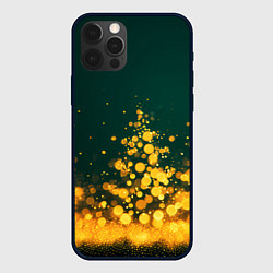 Чехол для iPhone 12 Pro Новогодние елочки из боке, цвет: 3D-черный