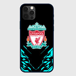 Чехол для iPhone 12 Pro Ливерпуль неон геометрия, цвет: 3D-черный