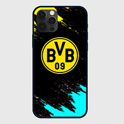 Чехол для iPhone 12 Pro Borussia краски штрихи, цвет: 3D-черный