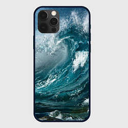 Чехол для iPhone 12 Pro Волна, цвет: 3D-черный