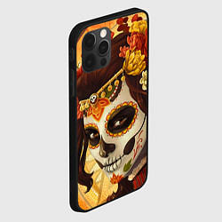Чехол для iPhone 12 Pro Девушка. Сахарный череп, цвет: 3D-черный — фото 2