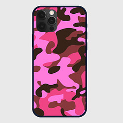 Чехол iPhone 12 Pro Камуфляж: розовый/коричневый