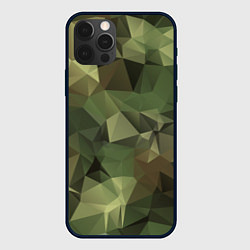 Чехол для iPhone 12 Pro Полигональный камуфляж, цвет: 3D-черный
