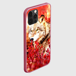 Чехол для iPhone 12 Pro Осенний волк, цвет: 3D-малиновый — фото 2