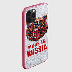 Чехол для iPhone 12 Pro Bear: Made in Russia, цвет: 3D-малиновый — фото 2