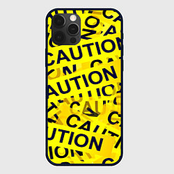 Чехол для iPhone 12 Pro Caution, цвет: 3D-черный