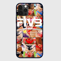 Чехол для iPhone 12 Pro Волейбол скрытые знаки FIVB, цвет: 3D-черный