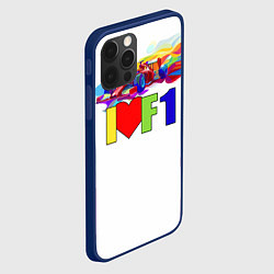 Чехол для iPhone 12 Pro Я люблю F1, цвет: 3D-тёмно-синий — фото 2