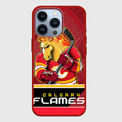 Чехол для iPhone 13 Pro Calgary Flames, цвет: 3D-красный