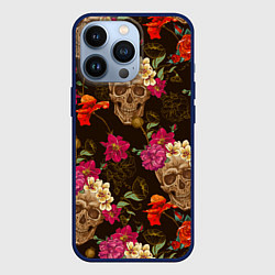 Чехол для iPhone 13 Pro Черепа, цвет: 3D-тёмно-синий