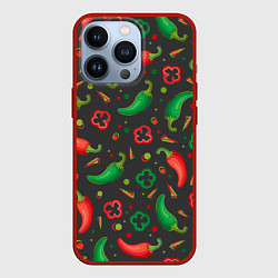 Чехол для iPhone 13 Pro Перчики, цвет: 3D-красный
