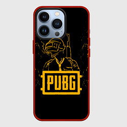 Чехол для iPhone 13 Pro PUBG: Black Soldier, цвет: 3D-красный
