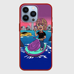 Чехол для iPhone 13 Pro Lil Pump on the water, цвет: 3D-красный