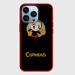 Чехол для iPhone 13 Pro Cuphead: Black Mugman, цвет: 3D-красный