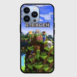 Чехол для iPhone 13 Pro Майнкрафт: Алексей, цвет: 3D-черный