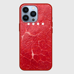 Чехол для iPhone 13 Pro Мясо 100%, цвет: 3D-красный
