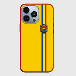 Чехол для iPhone 13 Pro Молдавия: лента с гербом, цвет: 3D-красный