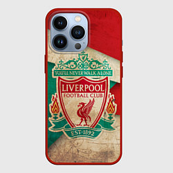Чехол для iPhone 13 Pro FC Liverpool: Old Style, цвет: 3D-красный