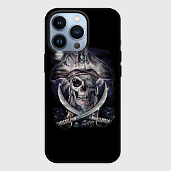 Чехол для iPhone 13 Pro Череп пирата, цвет: 3D-черный