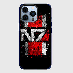 Чехол для iPhone 13 Pro Mass Effect N7, цвет: 3D-тёмно-синий
