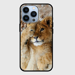 Чехол для iPhone 13 Pro Львенок, цвет: 3D-черный