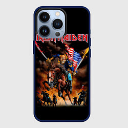 Чехол для iPhone 13 Pro Iron Maiden: USA Warriors, цвет: 3D-тёмно-синий