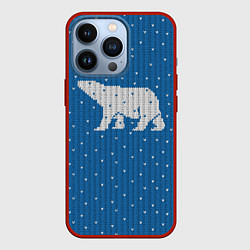 Чехол для iPhone 13 Pro Свитер с медведем, цвет: 3D-красный