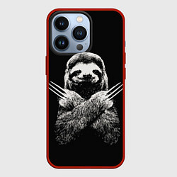 Чехол для iPhone 13 Pro Ленивец росомаха, цвет: 3D-красный