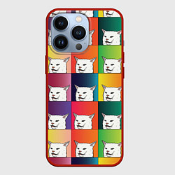 Чехол для iPhone 13 Pro Woman Yelling at Cat, цвет: 3D-красный