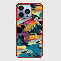 Чехол для iPhone 13 Pro Абстрактный рисунок, цвет: 3D-красный