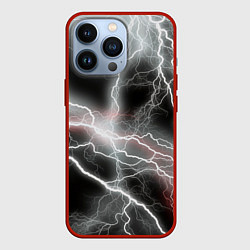 Чехол для iPhone 13 Pro Молния, цвет: 3D-красный