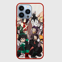 Чехол для iPhone 13 Pro MY HERO ACADEMIA множество героев, цвет: 3D-красный