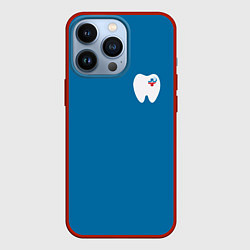 Чехол для iPhone 13 Pro Стоматолог, цвет: 3D-красный